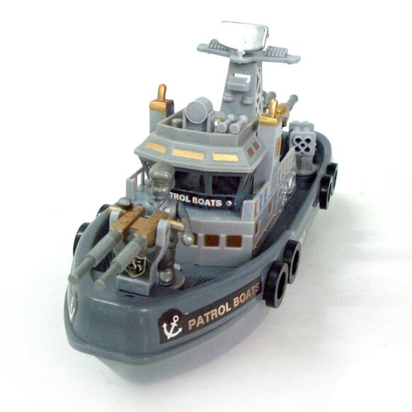เรือลาดตระเวนแห่งท้องทะเลบังคับวิทยุ กันน้ำได้ มีเสียงและไฟ RC Marine Patrol Boat Remote Control Marine Boat Toy
