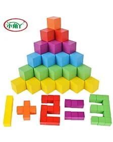 ของเล่นไม้เสริมพัฒนาการ ตัวต่อไม้บล็อกเลโก้ หลากสี Colorful Children Building Block Wooden Block 100 PCS Mixed