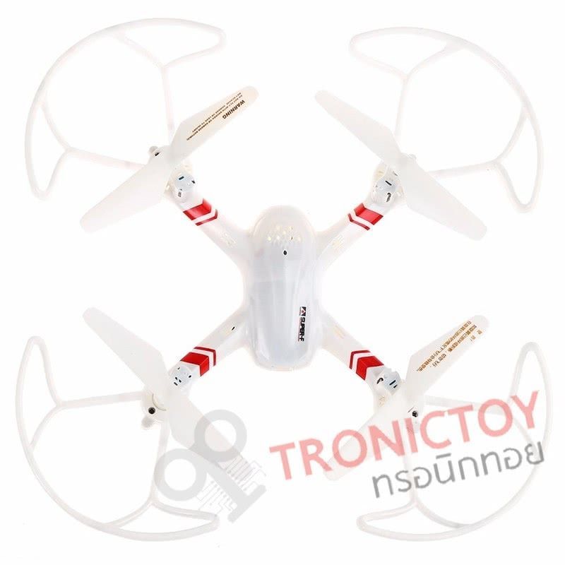 โดรนบังคับวิทยุ 4 ใบพัด สุดยอดอัจฉริยะอากาศยาน พร้อมฟังก์ชัน ปุ่มเดียวบินกลับที่เดิม 2.4 GHz 4 Channel Super-F Intelligent unmanned aerial vehicle quadcopter drone One Key Return White